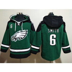 NFL Eagles 6 DeVonta Smith Green Lace-Up Pullover Hoodie