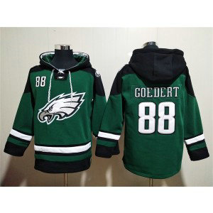 NFL Eagles 88 Dallas Goedert Green Lace-Up Pullover Hoodie
