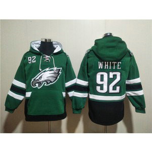 NFL Eagles 92 Reggie White Green Ageless Must-Have Lace-Up Pullover Hoodie