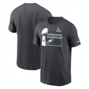NFL Eagles Anthracite Super Bowl LIX Champions Locker Room Trophy Collection T-Shirt