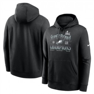 NFL Eagles Black Super Bowl LIX Champions 90's Retro Pullover Hoodie