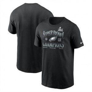 NFL Eagles Black Super Bowl LIX Champions 90's Retro T-Shirt