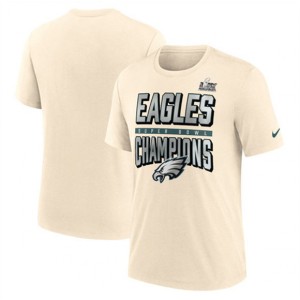 NFL Eagles Cream Super Bowl LIX Champions T-Shirt