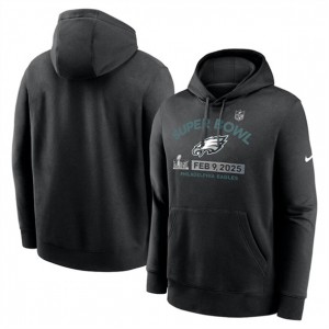 NFL Eagles Heather Charcoal Super Bowl LIX Fleece Pullover Hoodie