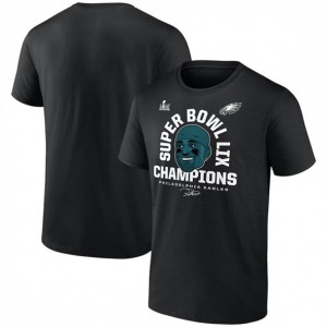 NFL Eagles Jalen Hurts Black Super Bowl LIX Champions T-Shirt