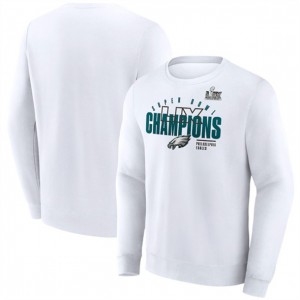 NFL Eagles White Super Bowl LIX Champions Long Sleeve T-Shirt