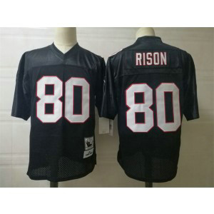 NFL Falcons 80 Andre Rison Black Throwback Men Jersey
