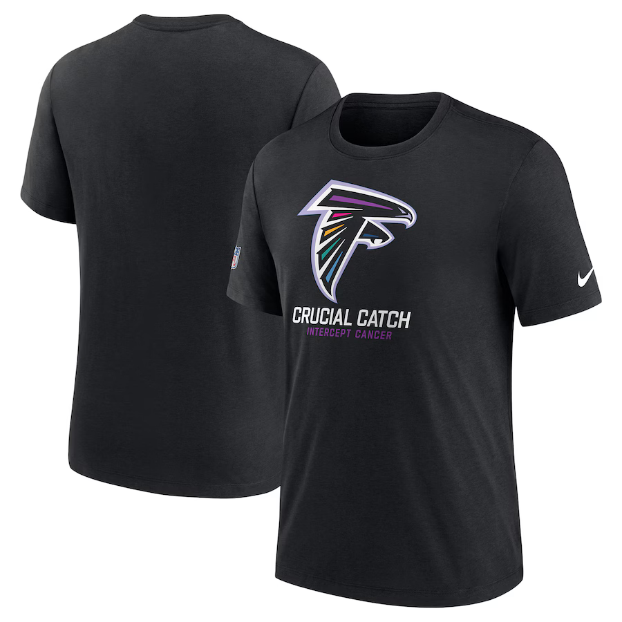 NFL Falcons Charcoal 2024 Crucial Catch Performance T-Shirt