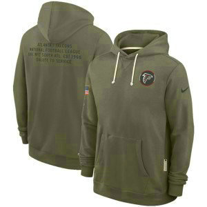 NFL Falcons Olive 2025 Salute to Service Pullover Hoodie