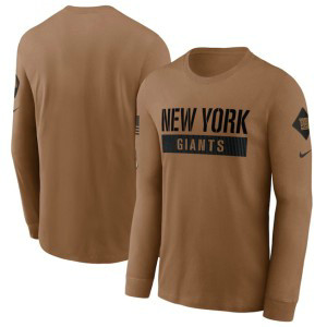NFL Giants 2023 Brown Salute To Service Long Sleeve T-Shirt