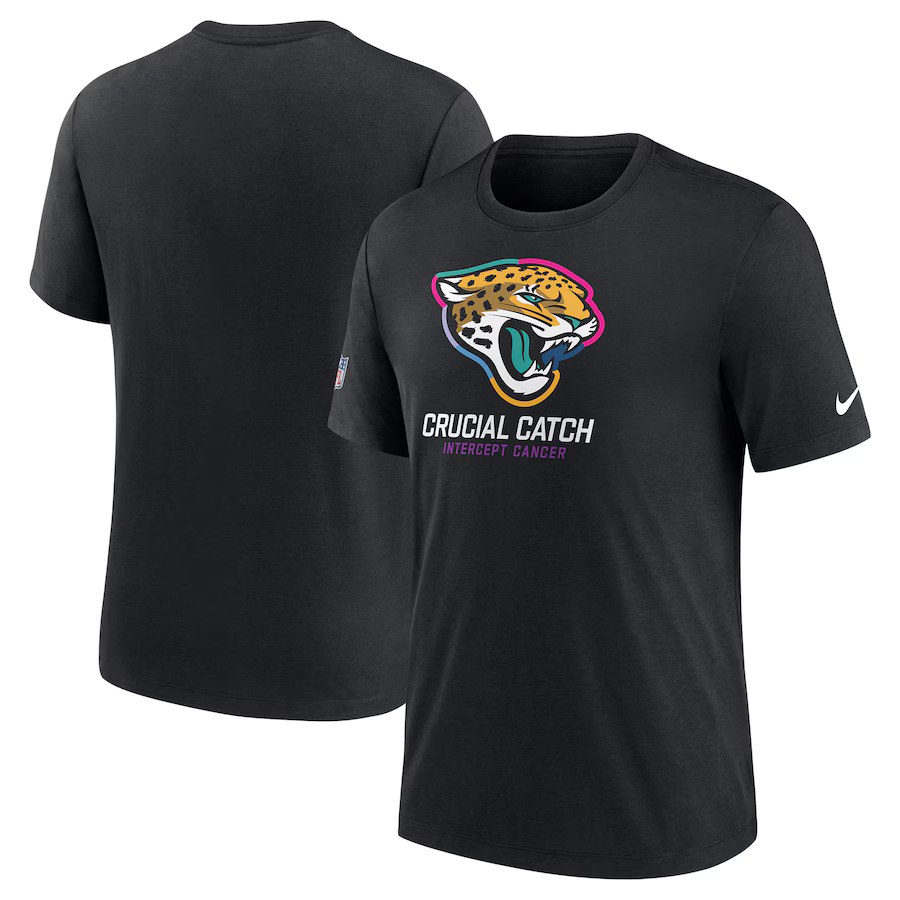 NFL Jaguars Charcoal 2024 Crucial Catch Performance T-Shirt