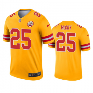 NFL Kansas City Chiefs 25 LeSean McCoy Gold Inverted Legend Men Jersey