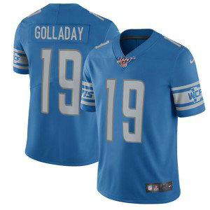 NFL Lions 100th 19 Kenny Golladay Blue Vapor Untouchable Limited Men Jersey