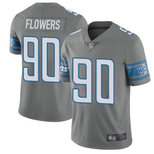 NFL Lions 90 Trey Flowers Gray Color Rush Limited Men Jersey