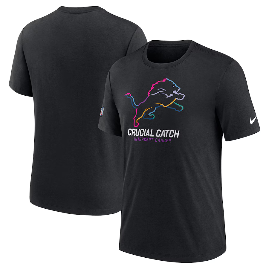 NFL Lions Charcoal 2024 Crucial Catch Performance T-Shirt