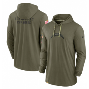 NFL Los Angeles Chargers 2022 Olive Salute to Service Tonal Pullover Hoodie