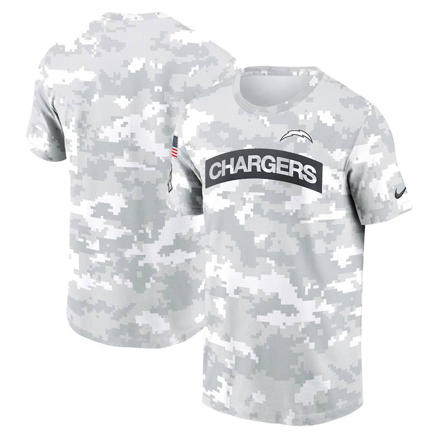 NFL Los Angeles Chargers 2024 White Grey Salute To Service t shirt