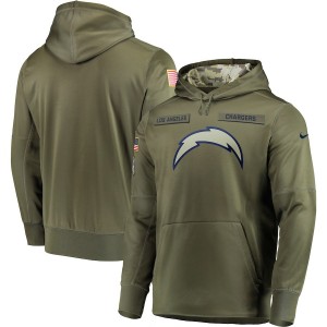 NFL Los Angeles Chargers Nike 2018 Salute to Service Sideline Therma Performance Pullover Hoodie Olive
