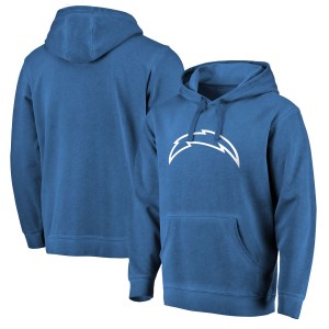 NFL Los Angeles Chargers Pro Line Navy White Logo Shadow Washed Pullover Men Hoodie