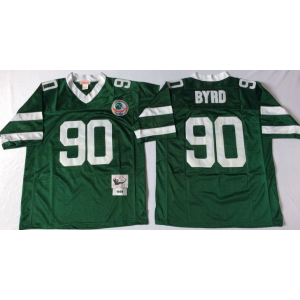 NFL Mitchell&Ness New York Jets 90 Dennis Byrd Green Throwback Jerseys