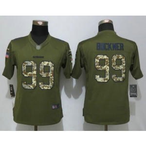 NFL Nike 49ers 99 DeForest Buckner Green Salute To Service Women Jersey