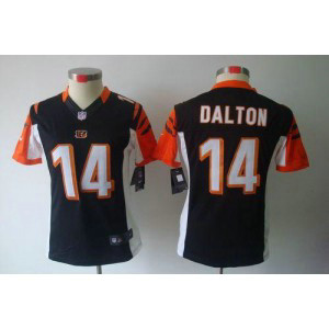 NFL Nike Bengals 14 Andy Dalton Black Women's Limited Jersey