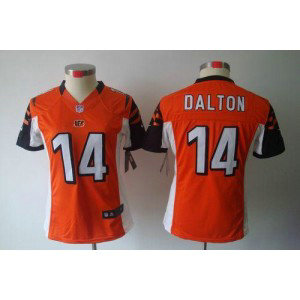 NFL Nike Bengals 14 Andy Dalton Orange Women's Limited Jersey