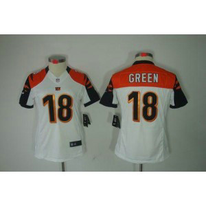 NFL Nike Bengals 18 A.J. Green White Women's Limited Jersey