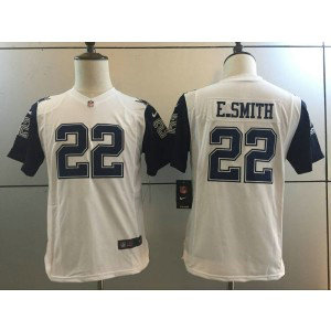 NFL Nike Cowboys 22 Emmitt Smith White 2016 Color Rush Youth Jersey