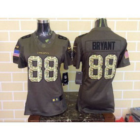 NFL Nike Cowboys 88 Dez Bryant Green Salute To Service Women Limited Jersey