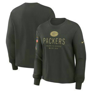 NFL Packers Dark Green 2025 Salute to Service Sideline Dri-FIT Long Sleeve T-Shirt