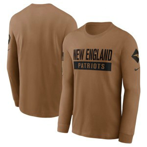 NFL Patriots 2023 Brown Salute To Service Long Sleeve T-Shirt