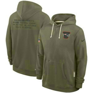 NFL Patriots Olive 2025 Salute to Service Pullover Hoodie NFL Patriots Olive 2025 Salute to Service Pullover Hoodie