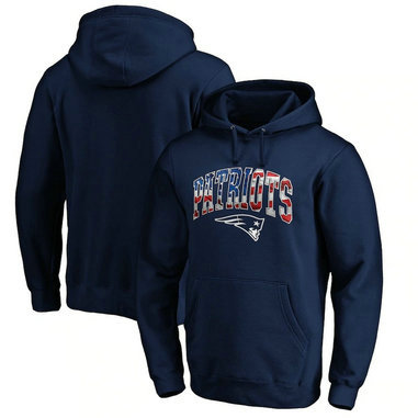 NFL Pro Line by Fanatics Branded New England Patriots Navy Banner Wave Pullover Hoodie