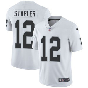 NFL Raiders 12 Ken Stabler White Vapor Untouchable Nike Limited Men Jersey