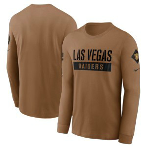 NFL Raiders 2023 Brown Salute To Service Long Sleeve T-Shirt