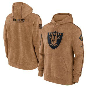 NFL Raiders 2023 Brown Salute to Service Pullover Hoodie