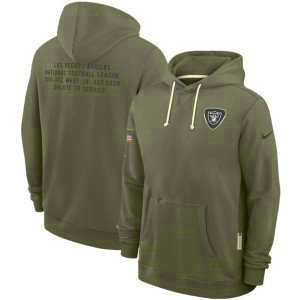 NFL Raiders Olive 2025 Salute to Service Pullover Hoodie NFL Raiders Olive 2025 Salute to Service Pullover Hoodie