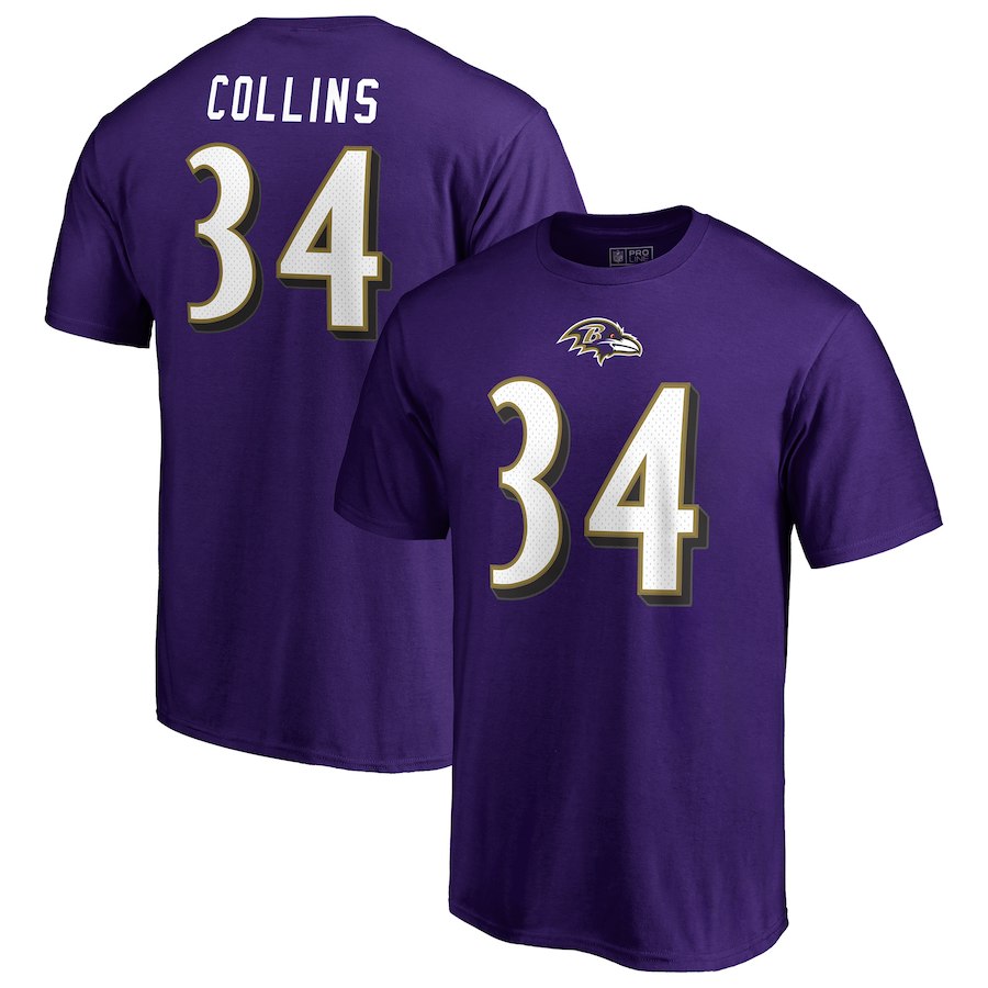 NFL Ravens T-Shirt #34 collins purple