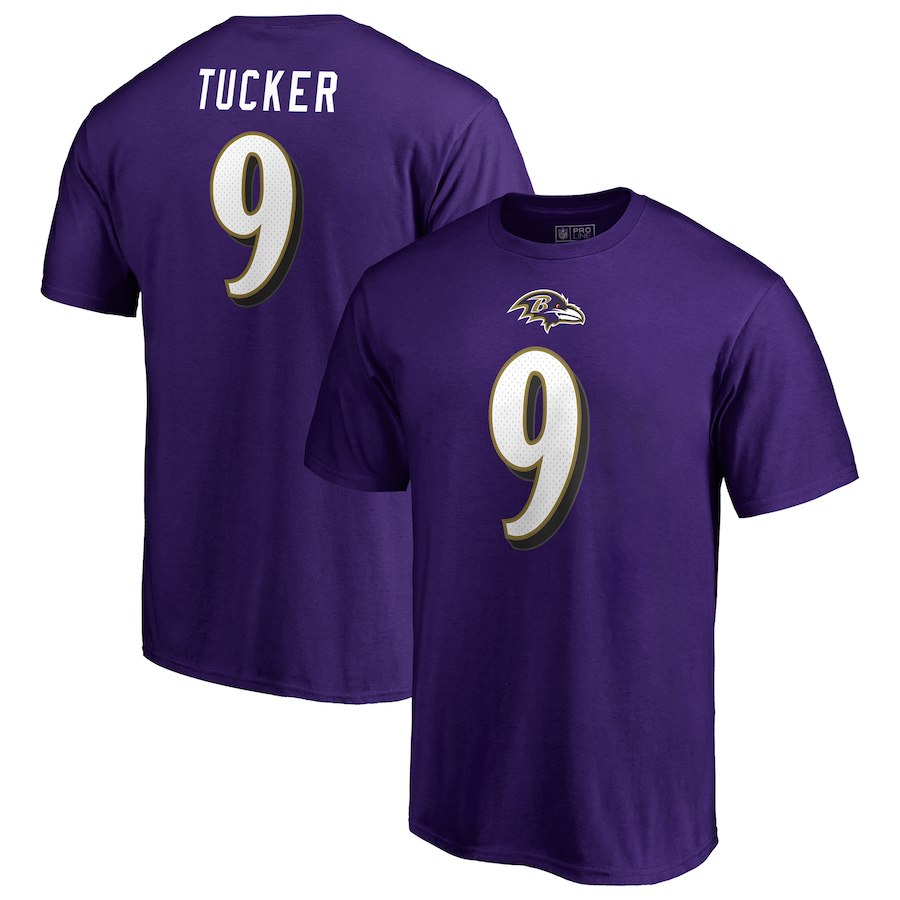 NFL Ravens T-Shirt #9 tucker purple