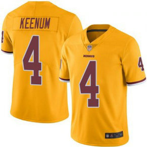 NFL Redskins 4 Case Keenum Color Rush Gold Limited Men Jersey