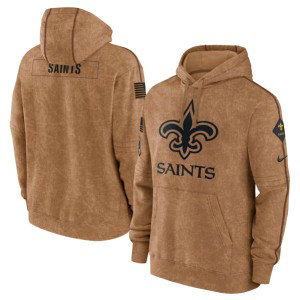 NFL Saints 2023 Brown Salute to Service Pullover Hoodie