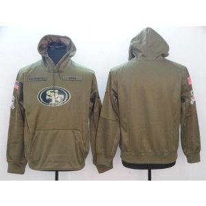NFL San Francisco 49ers Nike 2018 Salute to Service Sideline Therma Performance Pullover Hoodie Olive