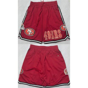 NFL San Francisco 49ers Red Shorts (Run Small)