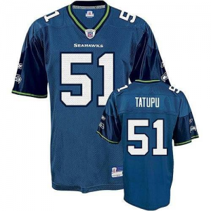 NFL Seahawks 51 Lofa Tatupu Blue Throwback Men Jersey