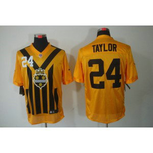NFL Steelers 24 Taylor Yellow Throwback Men Jersey