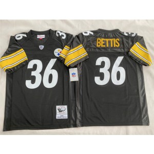 NFL Steelers 36 Jerome Bettis Black Throwback Men Jersey