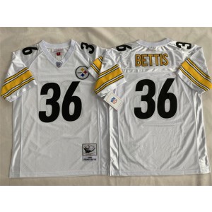 NFL Steelers 36 Jerome Bettis White Throwback Men Jersey
