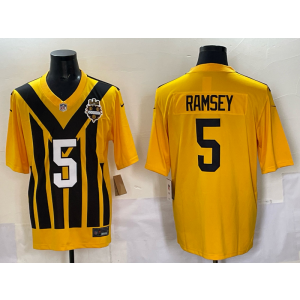 NFL Steelers 5 Ramsey Yellow Throwback Men Jersey