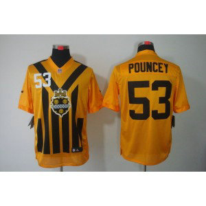 NFL Steelers 53 Maurkice Pouncey Yellow Throwback Men Jersey